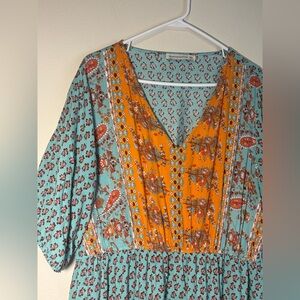 RusttyDustty Floral Print Puff SLeeve Detail Dress size 2XL